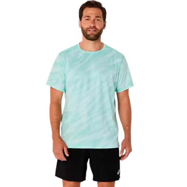 Camiseta Asics Core All Over Print Verde 2011D212-300 Running Hombre - 1