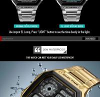Reloj Deportivo Digital Skmei De Lujo Con Correa De Acero Inoxidable Resistente Al Agua 5Bar Luz Trasera Alarma Y Cuento Regreso Para Hombre - details 10