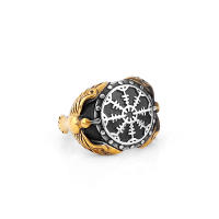 Anillo De Acero Inoxidable Nórdico Con Runas Awe Helmet De Odin Cuervos Huginn Y Muninn Aegishjalmur Anillo Nórdico Para Hombres Joyería De Leyendas Mitológicas - details 6