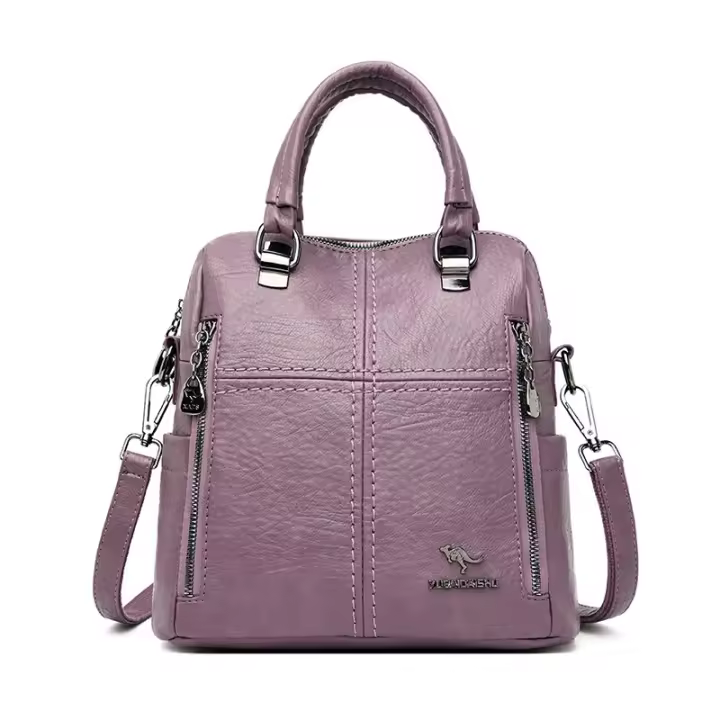 Mochila multifuncional de moda para mujer, versión coreana, versátil, de cuero suave, bolso de mensajero, bolso de mano moderno - 1