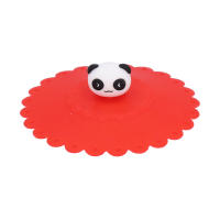 Tapa de silicona para alimentos, bonita funda de taza resistente al calor con dibujos animados para cocina y oficina, color rojo - details 0