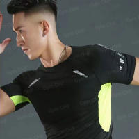 Camiseta De Compresión Para Hombres MMA Rashguard Boxeo Camiseta Corta De Entrenamiento En El Gimnasio Fitness Deportes Jiu Jitsu - details 10