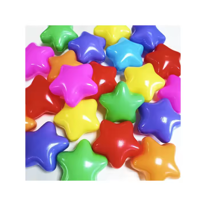 Pelotas Infantiles Multicolor Sin BPA para Piscina y Parque, Pack 50/100/200 Unidades, Bolas con Forma de Estrella para Niños y Bebés – Azul, Verde, Amarillo, Rosa, Rojo, Lila, Naranja - 1
