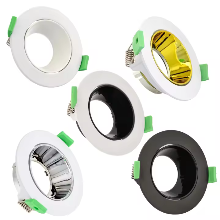 Jandei - Foco Aro Circular Empotrable y Orientable de Techo para Bombilla GU10 / MR16. Embellecedor Corte 75mm Ø90*40mm. Diferentes Modelos a Elegir - 1