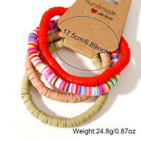 Juego De 4 Pulseras Hechas a Mano Coloridas Bohemio Para Mujer Pulsera De Arcilla De Colores Mixtos Joyería Bohemia - details 4
