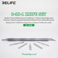 RELIFE RL-101B Set De Herramientas Para Móvil 8 En 1 Alta Dureza Y Precisión Eliminador De Pegamento Para Placa Madre Herramienta De Corte Para Mantenimiento De Teléfonos Móviles - details 0
