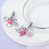 Colgante De Serie Trabajo Y Carrera En Color Plata Para Pulsera Pandora DIY Joyería Para Mujer Zirconia Metálica De Plata - details 50