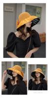 Sombrero De Pescador De Vinilo Protección Solar Para Niñas Verano Cubre Cara Plegable Y Almacenable Sombrero De Paja Versátil - details 5