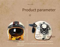 Nueva Casco De Motocicleta Retro Mitad Cabeza Para Hombre Estilo Americano Retro Abrigo Invierno Casco De Cruce De Tres Cuartos - details 4