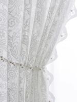 Cortina De Tules Con Diamantes Y Encaje Negro Para Dormitorio Y Sala De Estar 1 Pieza Cortina Translúcida Con Estilo Pastoral - details 1