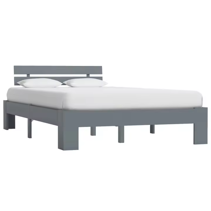 Estructura de cama sin colchón madera de pino gris 140x200 cm - 1