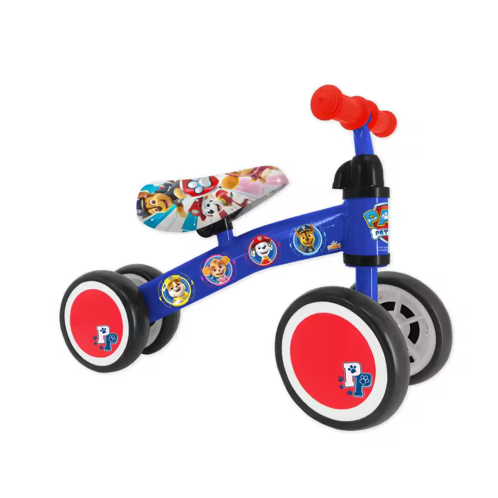 Bicicleta sin pedales My first Ryder de 4 ruedas, con diseños exclusivos de Patrulla Canina o en Rosa o Turquesa  Correpasillos ligero y resistente Paw Patrol. Con sillín acolchados. A partir de 18 meses.  Usable y bonito. Calidad a buen precio. - 1