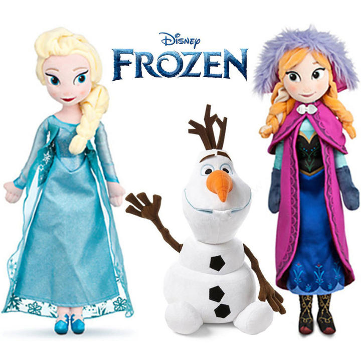 Muñeca De Peluche Disney 40 CM Anna Y Elsa De Hielo Princesa De La Reina Regalo De Cumpleaños Y Navidad Para Niños Material COTON Relleno De Algodón PP