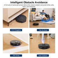Proscenic Q8 MAX Robot Aspirador 4200 Pa, Navegación LiDAR, Autovaciado de Polvo, Autonomía 200 Min, Ideal para Hogares Grandes y con Mascotas, Control por Amazon Alexa, Google Home, Siri, IFTTT - details 9