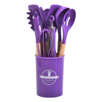 Utensilios de cocina de silicona con Mango de Madera, juego de ollas antiadherentes, Cubo de almacenamiento, 12 piezas - details 4