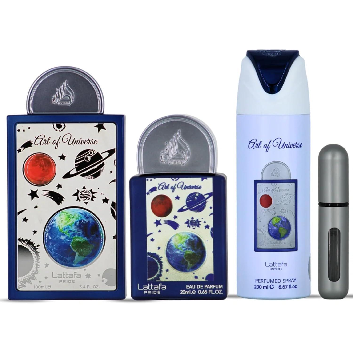 Lattafa Pride Pack - Arte del Universo EDP 100 ml + EDP 20 ml + Spray Perfumado 200 ml