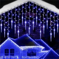Luces De Navidad En Forma De Copo De Nieve 8 Modos Guirnalda De Ventana LED Icicle Fairy 2024 EU-Plug Decoración Para Año Nuevo 2025 - details 14