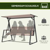 Swing Banco Columpio de 3 plazas con cojeos y Techo regulable, peso 300 kg color CAFI 205x130x175 cm, para Jardines y Terrazas - details 0