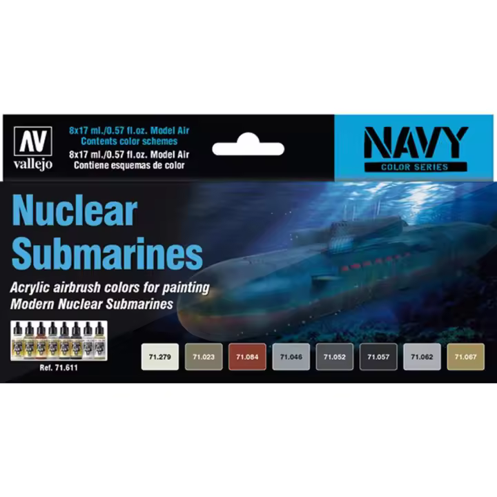 ACRYLICOS VALLEJO - CONJUNTO DE PINTURAS NUCLEAR SUBMARINES - ACRYLICOS VALLEJO 71611 - 1