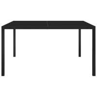 vidaXL Mesa de jardín de acero y vidrio negra 130x130x72 cm - details 1