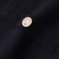 Vestido Mini De Encaje Con Botones Dorados Y Bolsillos Para Mujer TRZA Estilo Casual O-Neck Manga Larga Silueta A-Line Fashion Chic - details 6