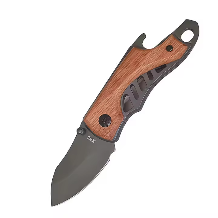 Cuchillo De Bolsillo EDC De Acero Inoxidable 5.6'' Portátil Para Camping Cuchillo Tacítico Con Abrebotellas Y Llavero - 1