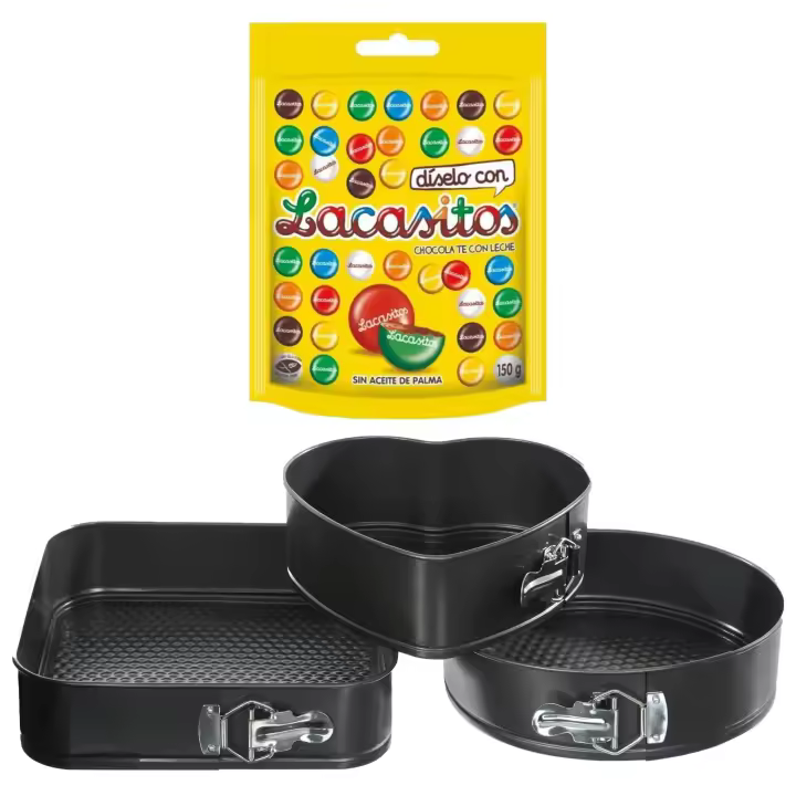 Pack repostería:LACASITOS DOYPACK 150G+Juego de 3 moldes desmontables surtidos - 1