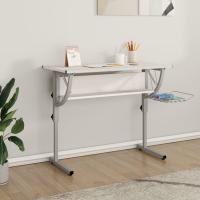 vidaXL Mesa de dibujo madera y acero y gris 110x53x(58-87) cm en color Negro/Roble Sonoma/Blanco | estructura resistente ideal para salón dormitorio o estudio - details 2