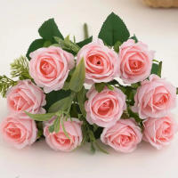 10 Cabezas De Rosa Artificial En 6 Colores Peonías Flores Falsas Para Decoración De Boda Y Ocasiones Especiales Material De Poliéster - details 10