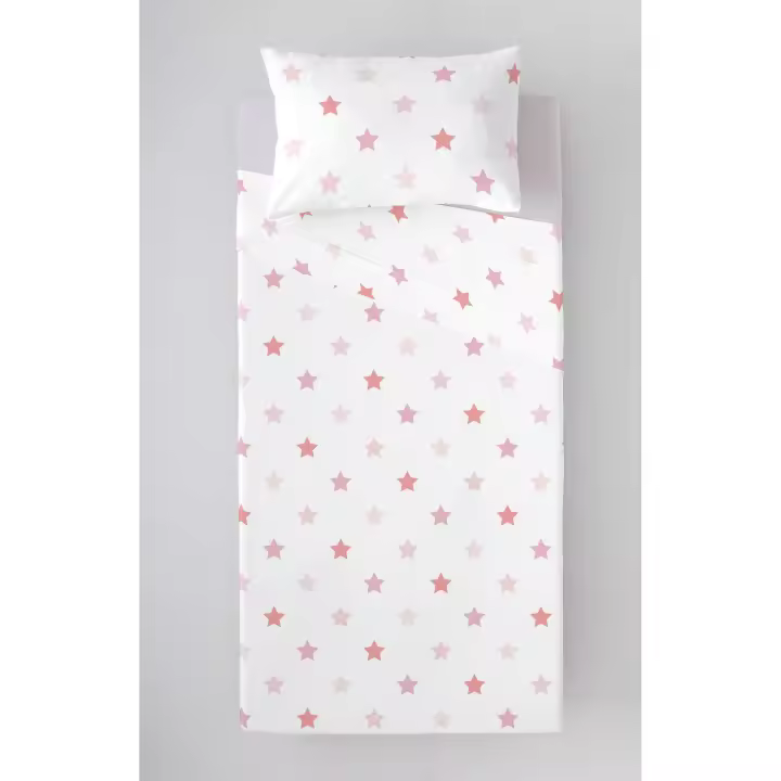 JUEGO DE SÁBANAS INFANTIL 100% ALGODÓN INDIGO B PINK COOL KIDS FABRICADO EN ESPAÑA - 1