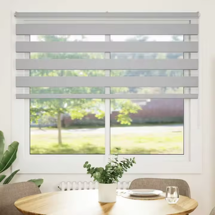 Estor cebra gris claro 160x150cm tejido ancho 155,9cm poliéster - 1
