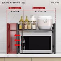 Organizador expandible para estantes de microondas de 42-64 cm, Organizador para encimeras de microondas a prueba de humedad y óxido,Almacenamiento de vajilla - details 2
