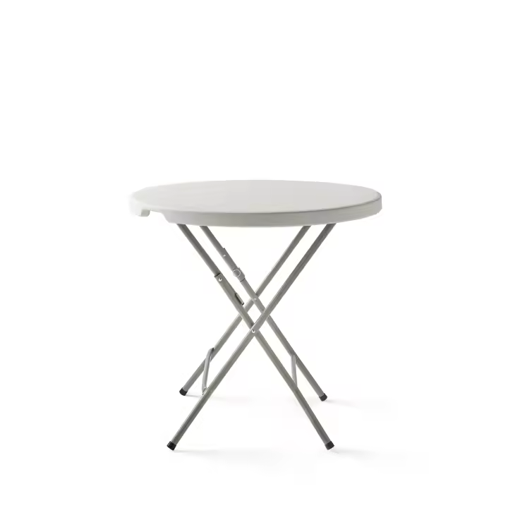 KG KITGARDEN - Mesa Plegable Portátil Multifuncional, Ø80x74cm, Blanco - 1