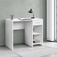 Venprodin - Mesa Escritorio 1 Cajón Con Estantes 74X90X51 Blanco / Cambrian - details 0