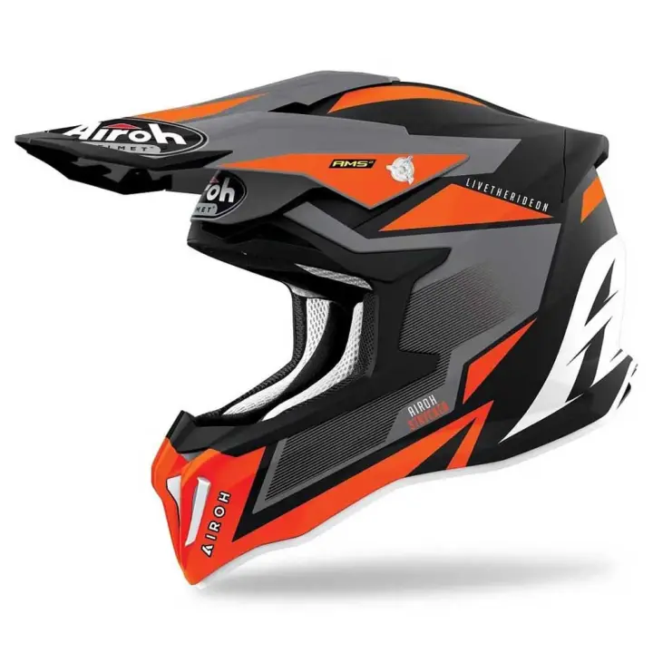 Airoh Casco Off-road Strycker Axe Naranja,Gris Adulto - 1