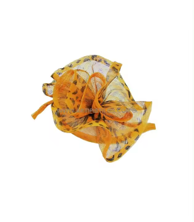 Base de Sinamay Estampado árbol Naranja para Tocados Elegantes - 1