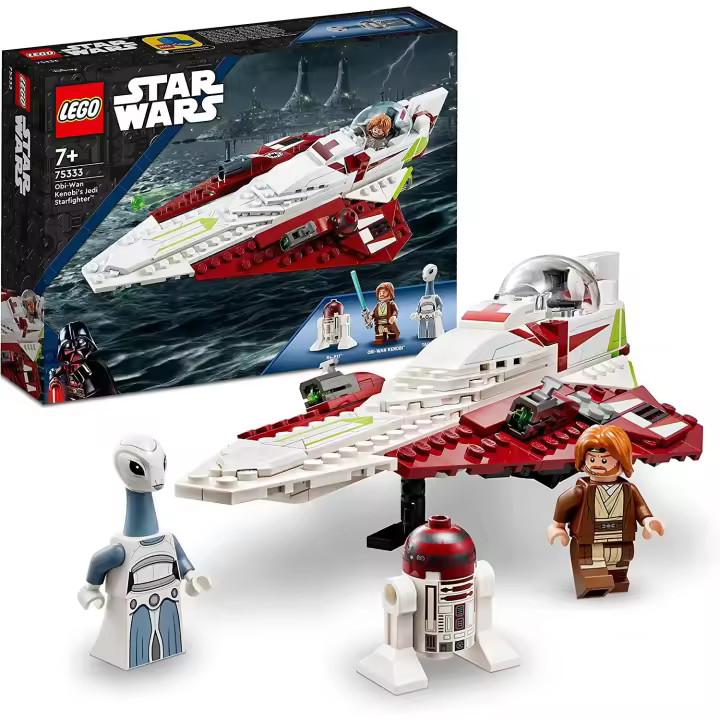 LEGO 75333 Star Wars Caza Estelar Jedi de OBI-WAN Kenobi, Juguete de Construcción para Niños de 7 Años o Más - 1