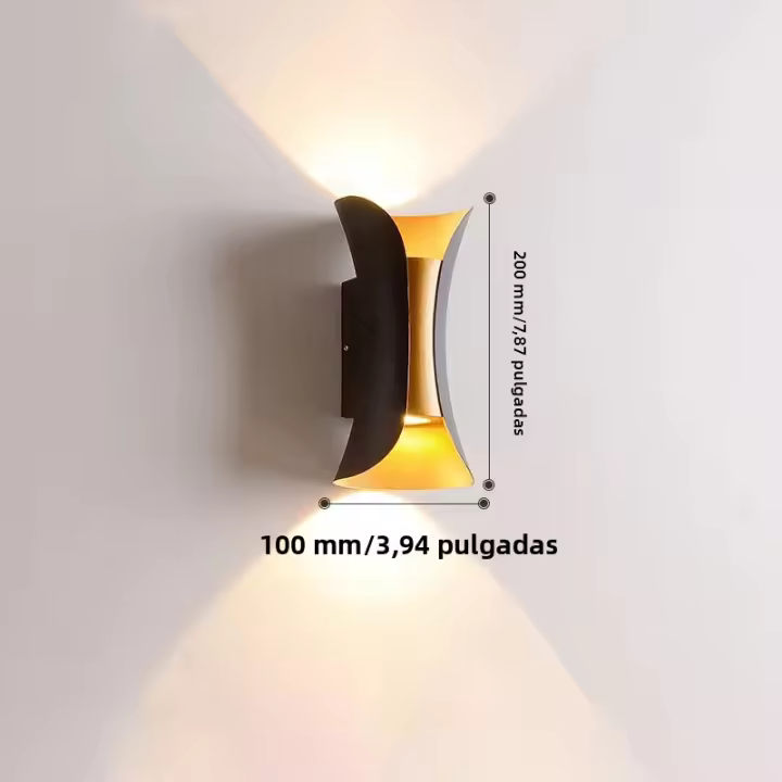 Lámpara De Pared LED 10W Resistente Al Agua Y Al Viento Blanco Frío Y Blanco Calido Material ABS Estilo Minimalista Moderno Para Exteriores Y Interiores - 1