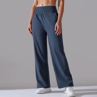 Pantalones Rectos De Pierna Ancha Para Mujer Casual Pantalones De Oficina Cintura Alta Holgados Para Danza Leggings Sin Costuras De Nylon - details 8