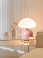 Lámpara De Mesa En Forma De Setas Blancas Con Cuerpo De Hierro Luz LED Moderna Para Decoración De Habitación Y Comedor - details 11