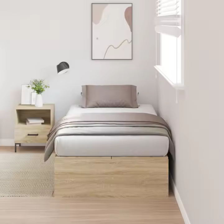 Estructura de cama de almacenamiento vidaXL Roble Sonoma 100x200 cm - 1