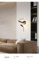 Lámpara De Pared LED Estilo Nórdico Espiral Para Pasillos Y Escaleras Iluminación Interior Para Dormitorio Estudio Corredor - details 7