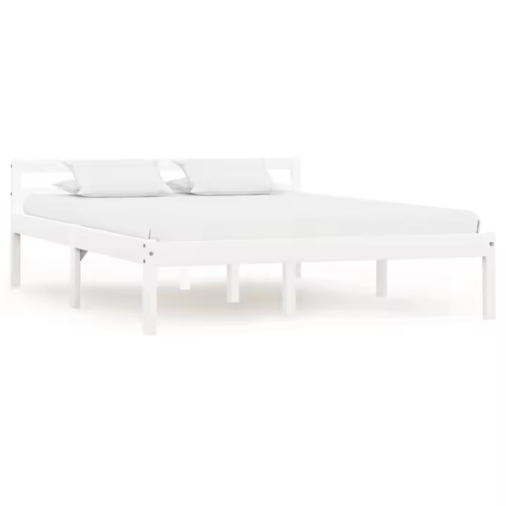 vidaXL Estructura de cama sin colchón madera de pino blanco 120x200 cm - 1