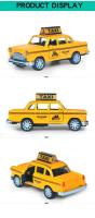 Modelo De Taxi Retro 1/32 En Aleación Juguete De Coche Miniatura Con Sonido Y Luz Regalo Para Niños Edad 4-6 Años Colección De Automóviles - details 3
