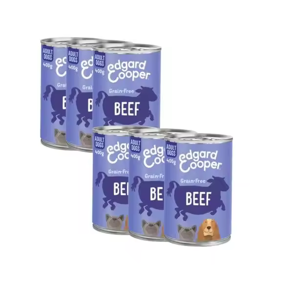 Comida humeda EDGARD & COOPER para perros ADULT Ternera 6 x 400 gr - 1
