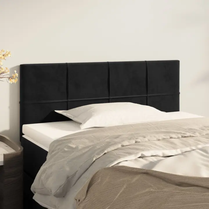 vidaXL Cabecero de terciopelo negro 90x5x78/88 cm - 1