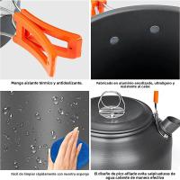 Kit De Cocina Para Camping 1 Pieza Set De Cocina Al Aire Libre Equipamiento De Aluminio Para Viajes Picnics BBQ Con Potencia Plástica - details 4