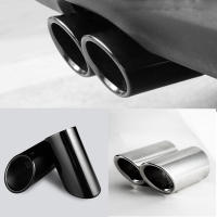 2Pcs/Set Cubiertas De Tubos De Escape Para Coche En Acero Inoxidable Apto Para Audi VW Volkswagen Instalación Trasera - details 0