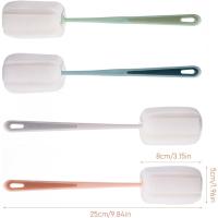 4-pack soft sponge cleaning brushes with plastic handles, baby bottle - details 0