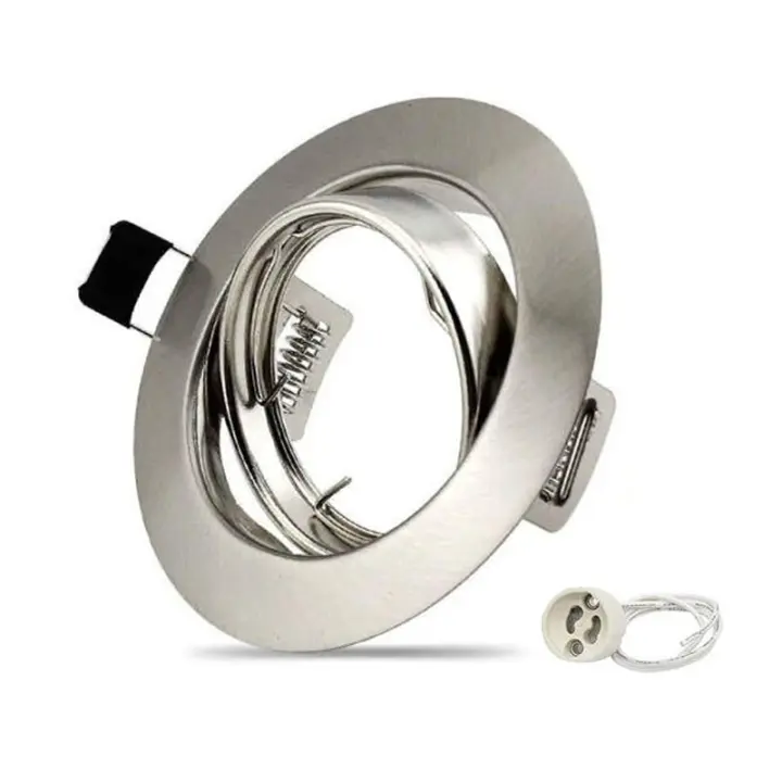Soporte LED Ajustable Redondo Para Bombilla MR16 GU10 Fijación Revestimiento De Aluminio Luz Focalizable Instalación Revestimiento - 1